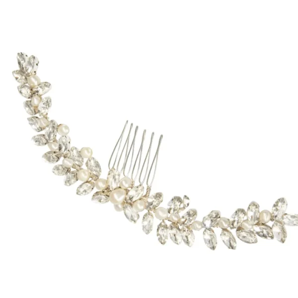 ATHENA BRIDAL | Sabine -helmikoristeinen muotoiltava hiuskoru (hopea)