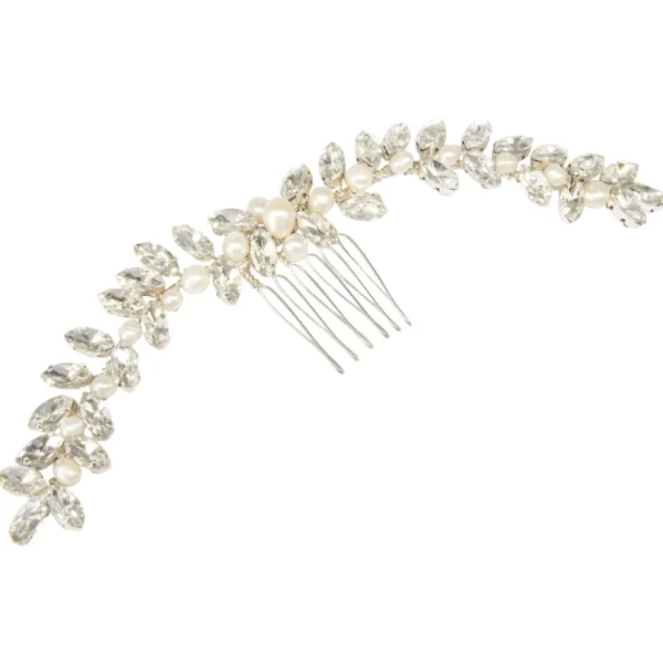 ATHENA BRIDAL | Sabine -helmikoristeinen muotoiltava hiuskoru (hopea)