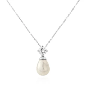 ATHENA BRIDAL | Silver Pearl Set -kristallikorusetti helmipisaralla