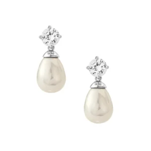 ATHENA BRIDAL | Silver Pearl Set -kristallikorusetti helmipisaralla