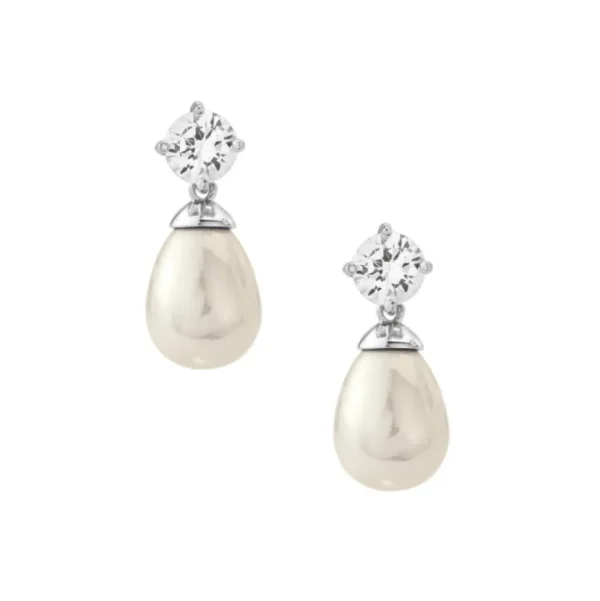 ATHENA BRIDAL | Silver Pearl Set -kristallikorusetti helmipisaralla