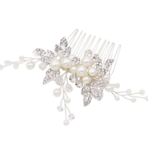 ATHENA BRIDAL | Suzanne -helmikoristeinen muotoiltava hiuskoru (hopea)
