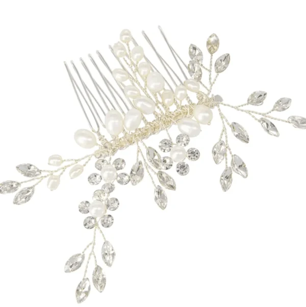 ATHENA BRIDAL | Sylvie -helmikoristeinen muotoiltava hiuskoru (hopea)