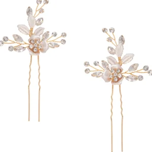 ATHENA BRIDAL | Véronique -kukka hiuskoristesetti (shampanja kulta)