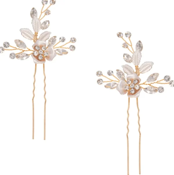 ATHENA BRIDAL | Véronique -kukka hiuskoristesetti (shampanja kulta)