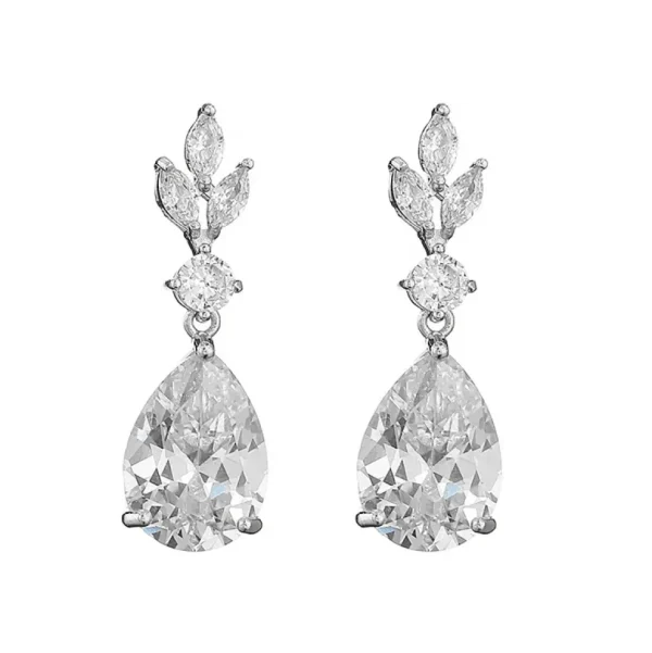 ATHENA BRIDAL, Sparkle Teardrop -hopeanväriset pisarakorvakorut