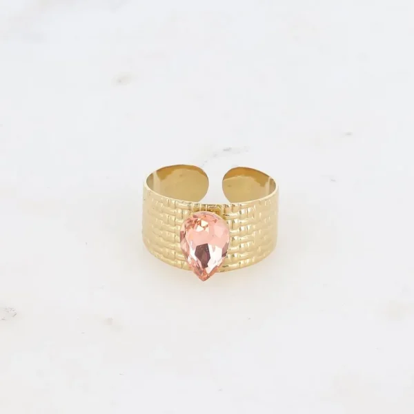 BOHM PARIS | Bague Rochelle -vaaleanpunainen kirurginterässormus