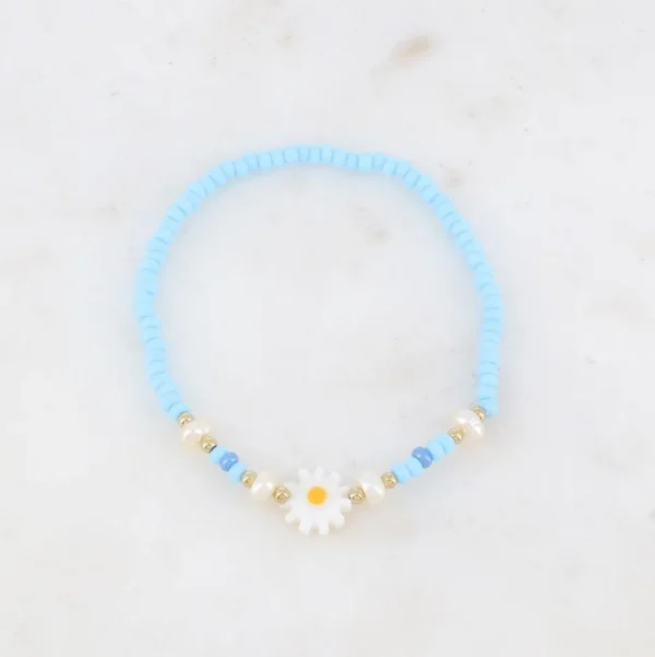 BOHM PARIS | Bracelet Belle -vaaleansininen kukkarannekoru