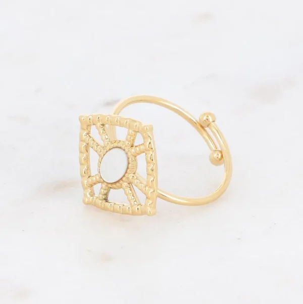 BOHM PARIS | Bague Darcy -kirurginterässormus helmiäisellä