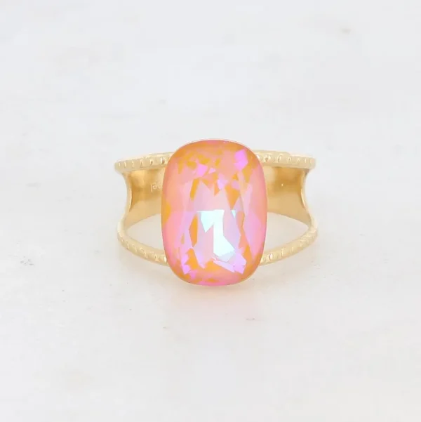 BOHM PARIS | Bague Rosie -opaalinhohtoinen kristallisormus (persikka)
