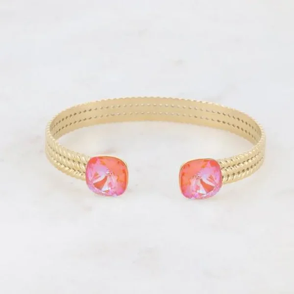BOHM PARIS | Bracelet Pheobe -kristallirannekoru (kulta, orange delite)