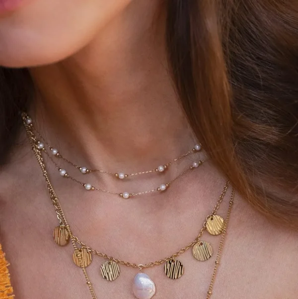 BOHM PARIS | Collier Nerrina -kerroskaulakoru makeanvedenhelmin
