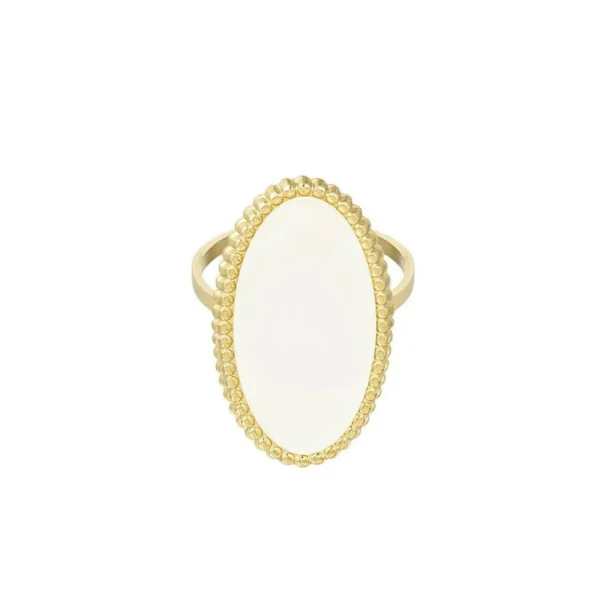 FRENCH RIVIERA | Beata Ring in Gold -kivellinen sormus kirurginterästä