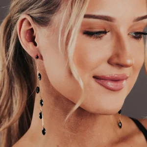 FRENCH RIVIERA | Julie Earrings -mustat juhlakorvakorut