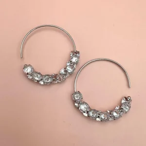 FRENCH RIVIERA | Lara Earrings -kirkkaat juhlakorvakorut (hopea)