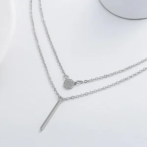 FRENCH RIVIERA | Maddison Necklace -hopeanvärinen kerroskaulakoru