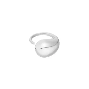 FRENCH RIVIERA | Teardrop Ring -kivetön sormus kirurginterästä (hopea)
