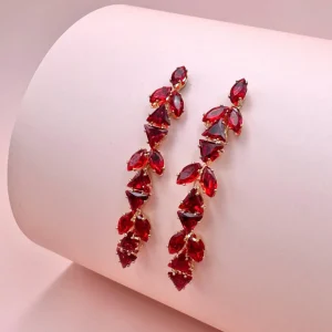 FRENCH RIVIERA | Yvette Earrings -punaiset juhlakorvakorut