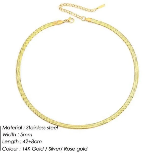 FRENCH RIVIERA | Ada Chain in Gold -kirurginteräksinen 5mm käärmeketju