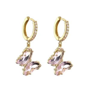 FRENCH RIVIERA | Butterfly Hoops -vaaleanpunaiset perhosrenkaat