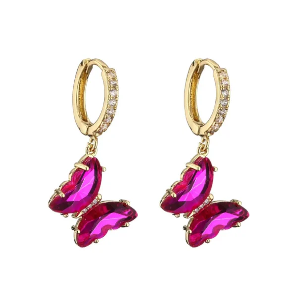 FRENCH RIVIERA | Butterfly Hoops -pinkit perhosrenkaat