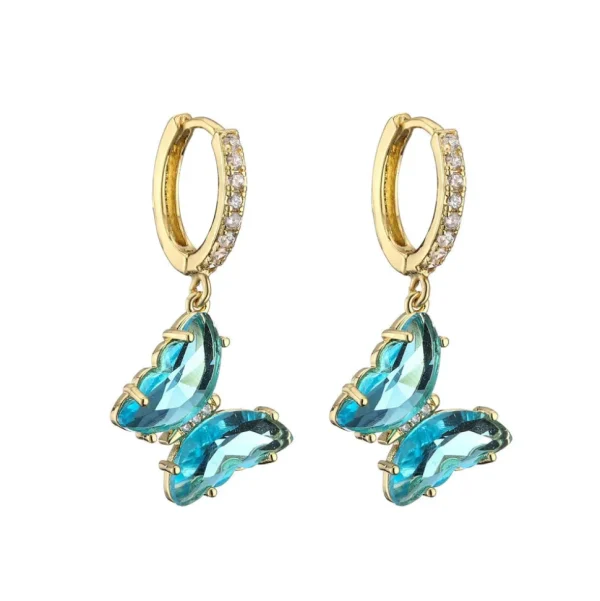 FRENCH RIVIERA | Butterfly Hoops -turkoosit perhosrenkaat