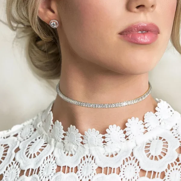 FRENCH RIVIERA | Carly -ruusukultainen kristalli choker