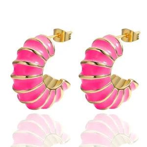 FRENCH RIVIERA | Elle -kirurginteräksiset renkaat pinkein tehostein
