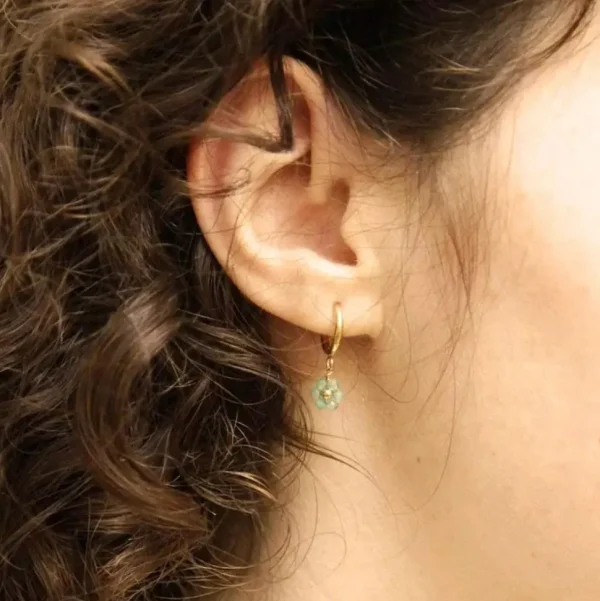 FRENCH RIVIERA | Mini Maya Earrings -fuksianpunaiset kukkarenkaat