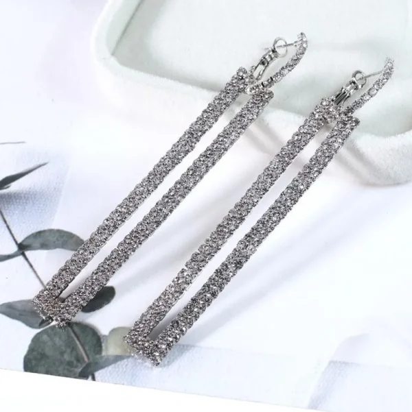 FRENCH RIVIERA | Paola Earrings -kirkaskiviset strassikorvakorut (hopea)