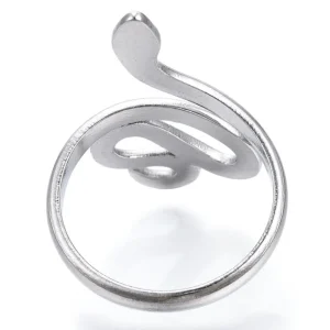 FRENCH RIVIERA | Smooth Silver Snake Ring -käärmesormus kirurginterästä