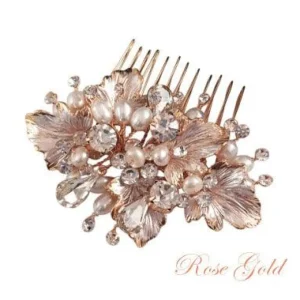 Hiuskoru, ATHENA BRIDAL | Beautiful Natural Pearl Haircomb in Rosegold