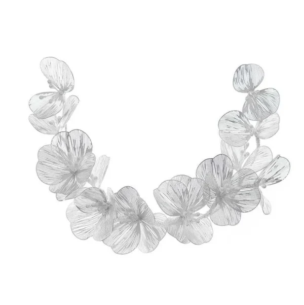 Hiuskoru, köynnös ROMANCE | Modern Silver Flower Hairpiece