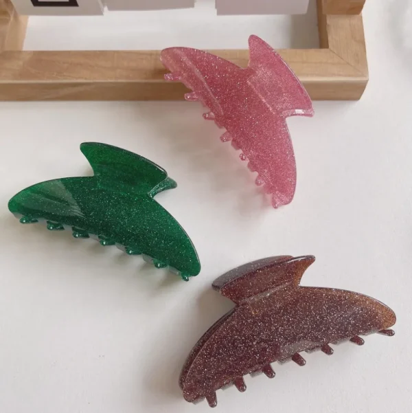 Hiussolki | SUGAR SUGAR, Glitter Clip -musta glitter hainhammas