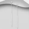 Hopeakorvakorut, PREMIUM COLLECTION | Minimalistic CZ Chain Earrings