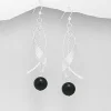 Hopeakorvakorut, PREMIUM COLLECTION | Twist Earrings with Black Onyx