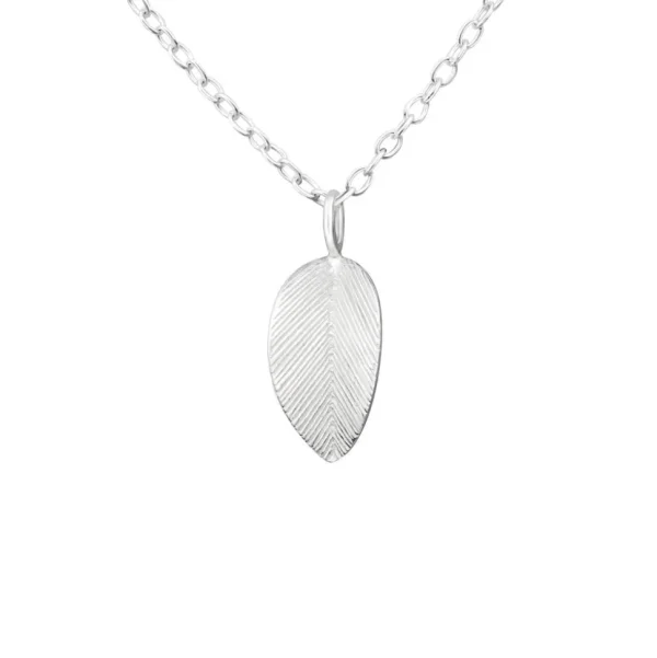 Hopeinen kaulakoru, Delicate Silver Leaf -hopeinen siro lehti