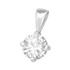 Hopeinen riipus, Simple Round Pendant with CZ