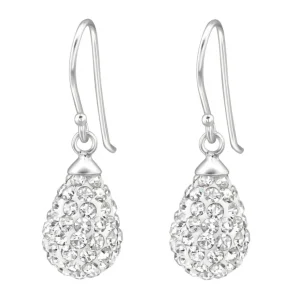 Hopeiset korvakorut, Crystal Teardrop (kirkas pisara)