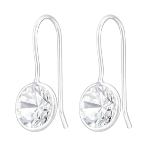 Hopeiset korvakorut, Cubic Zirconia, kiinteä koukku (pieni)