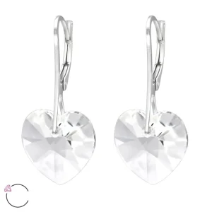 Hopeiset korvakorut, LA CRYSTALE, Crystal Heart