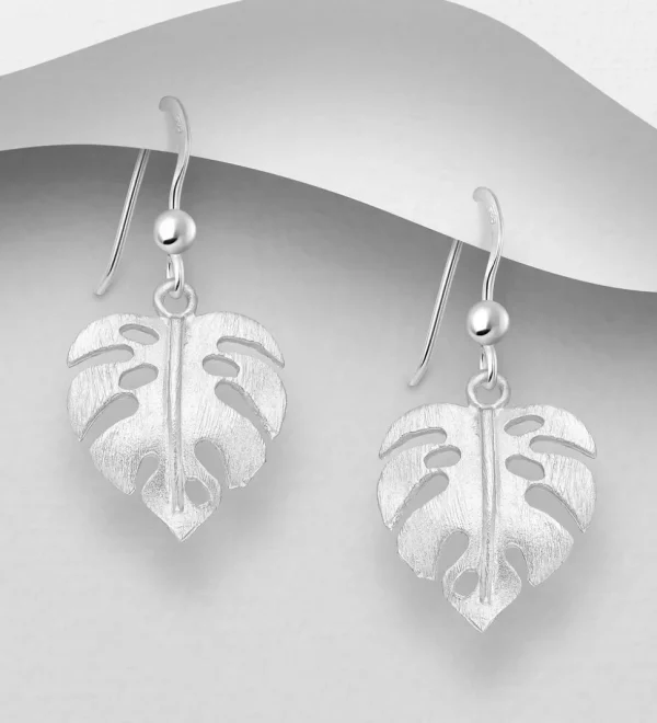 Hopeiset korvakorut, Monstera Deliciosa -peikonlehtikorvakorut