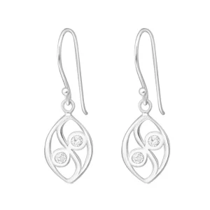 Hopeiset korvakorut, Small Lace with Cubic Zirconia