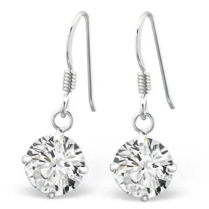 Hopeiset korvakorut, Wilhelmiina -kirkkaat Cubic Zirconia korvakorut