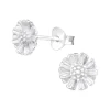 Hopeiset korvanapit, Daisy Earstuds -päivänkakkara korvanapit