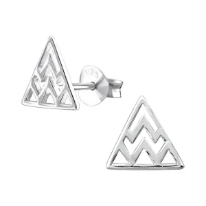 Hopeiset korvanapit, MINIMALISM/Triangle with Geometric Pattern