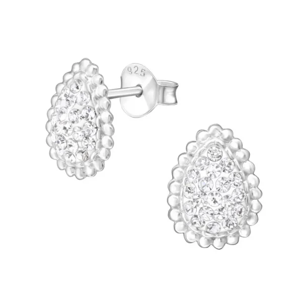 Hopeiset korvanapit, Romantic Teardrop (kirkas pisara)