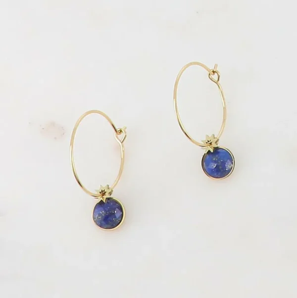 IKITA PARIS | Isolie -rengaskorvakorut (lapis lazuli)