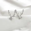 Joulukorvakorut, Stylish Reindeer Earrings in Silver