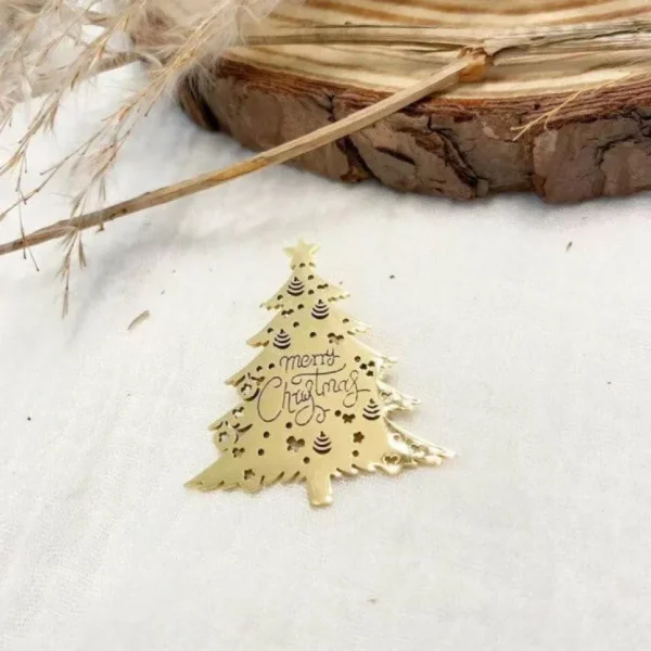 Joulurintaneula, Christmas Tree -kirurginteräksinen joulukuusi (kulta)